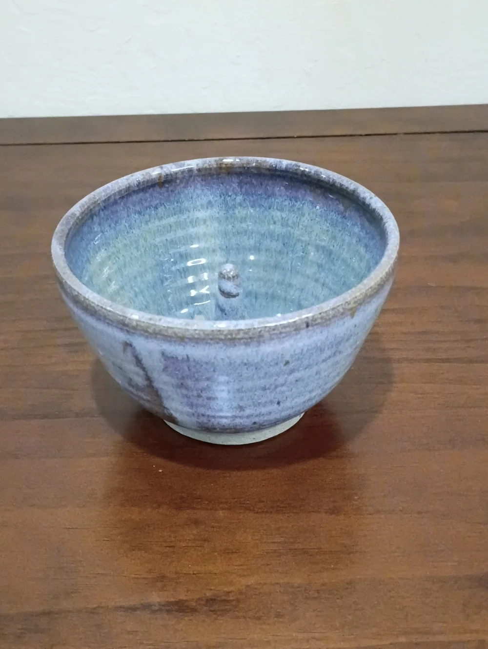 Blue Glazed Pottery Apple Baker - Vintage!